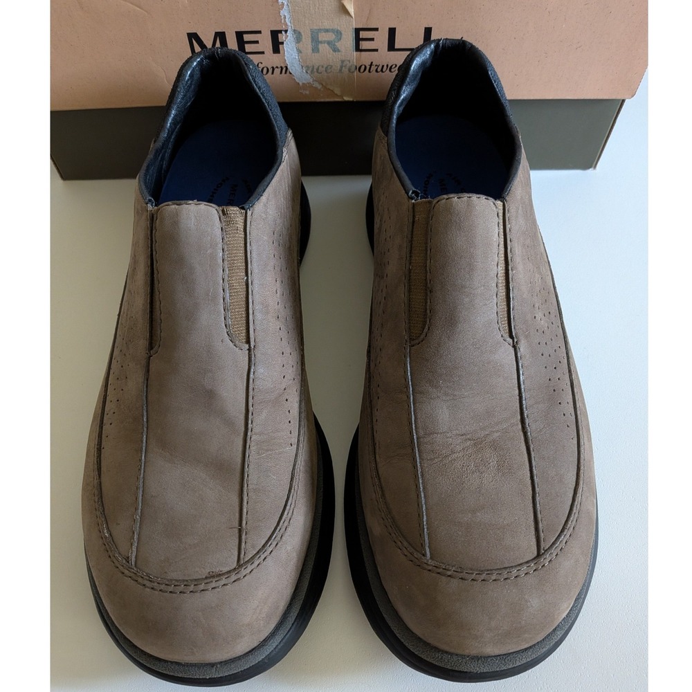 Merrell Topo Perf Moc Stone Leather Slip on Loafers Men's 8 264667